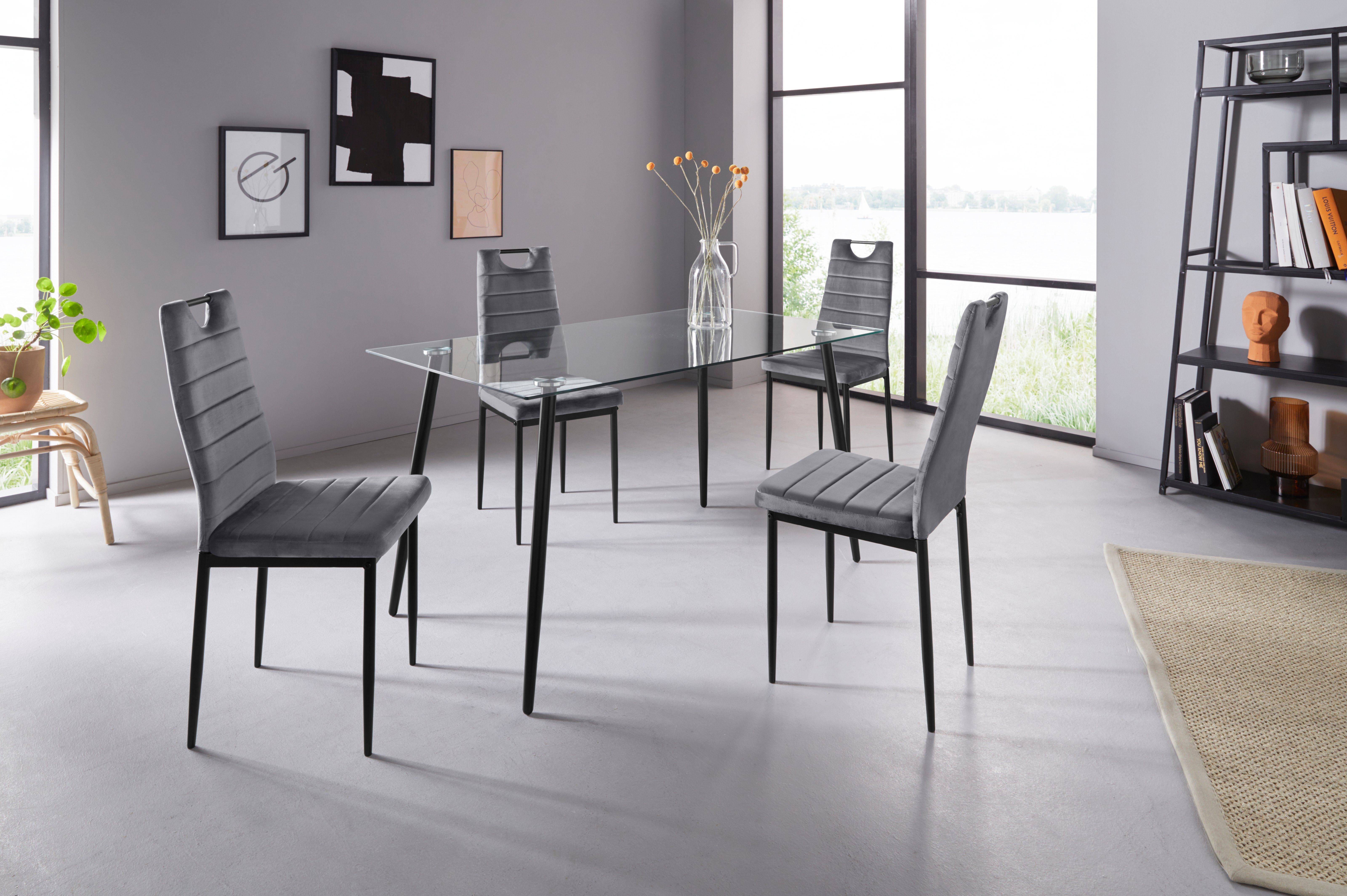 INOSIGN Essgruppe, (Set, 5 tlg.), Glastisch, Breite 140 cm und 4 Esszimmers günstig online kaufen