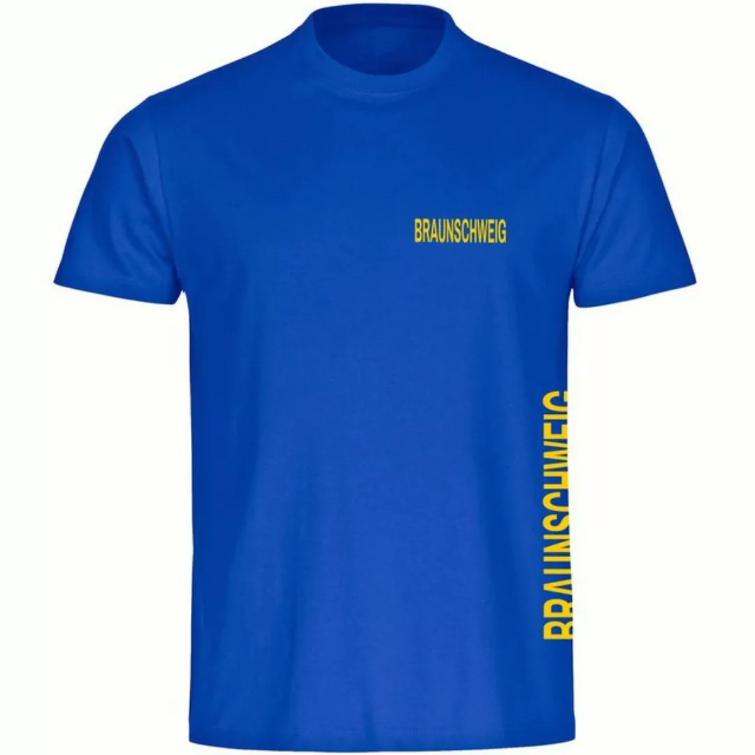 multifanshop T-Shirt Herren Braunschweig - Brust & Seite - Männer günstig online kaufen