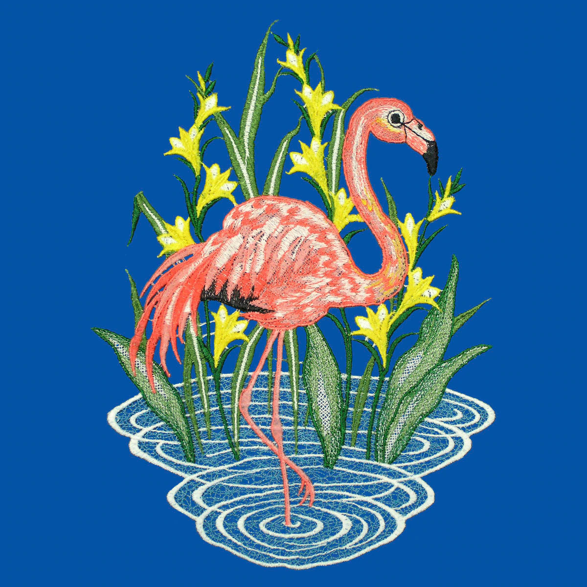 W. Reuter & Sohn - Plauener Spitze Fensterbild "Fensterbild "Flamingo" farb günstig online kaufen