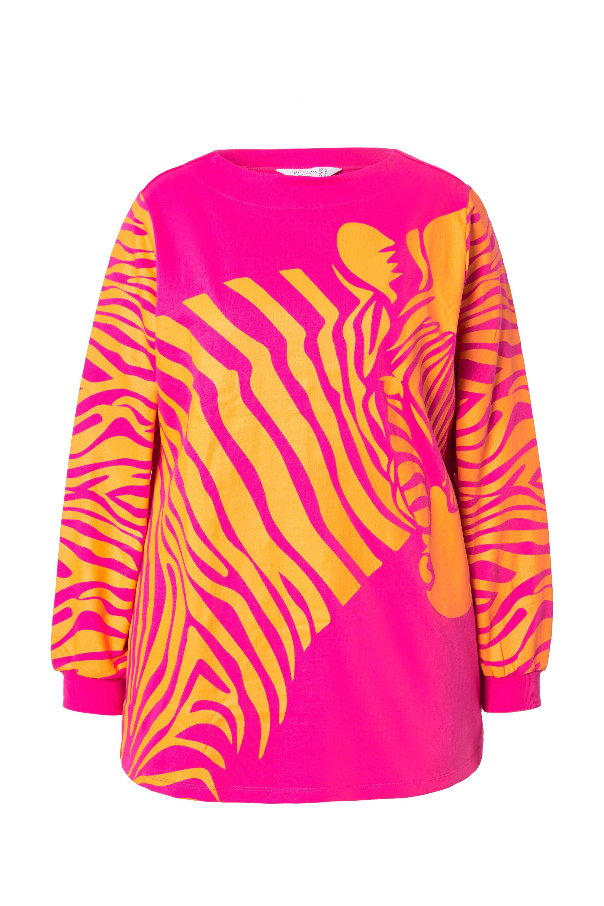 MIAMODA Sweatshirt Sweatshirt A-Linie Zebra-Muster weiter günstig online kaufen