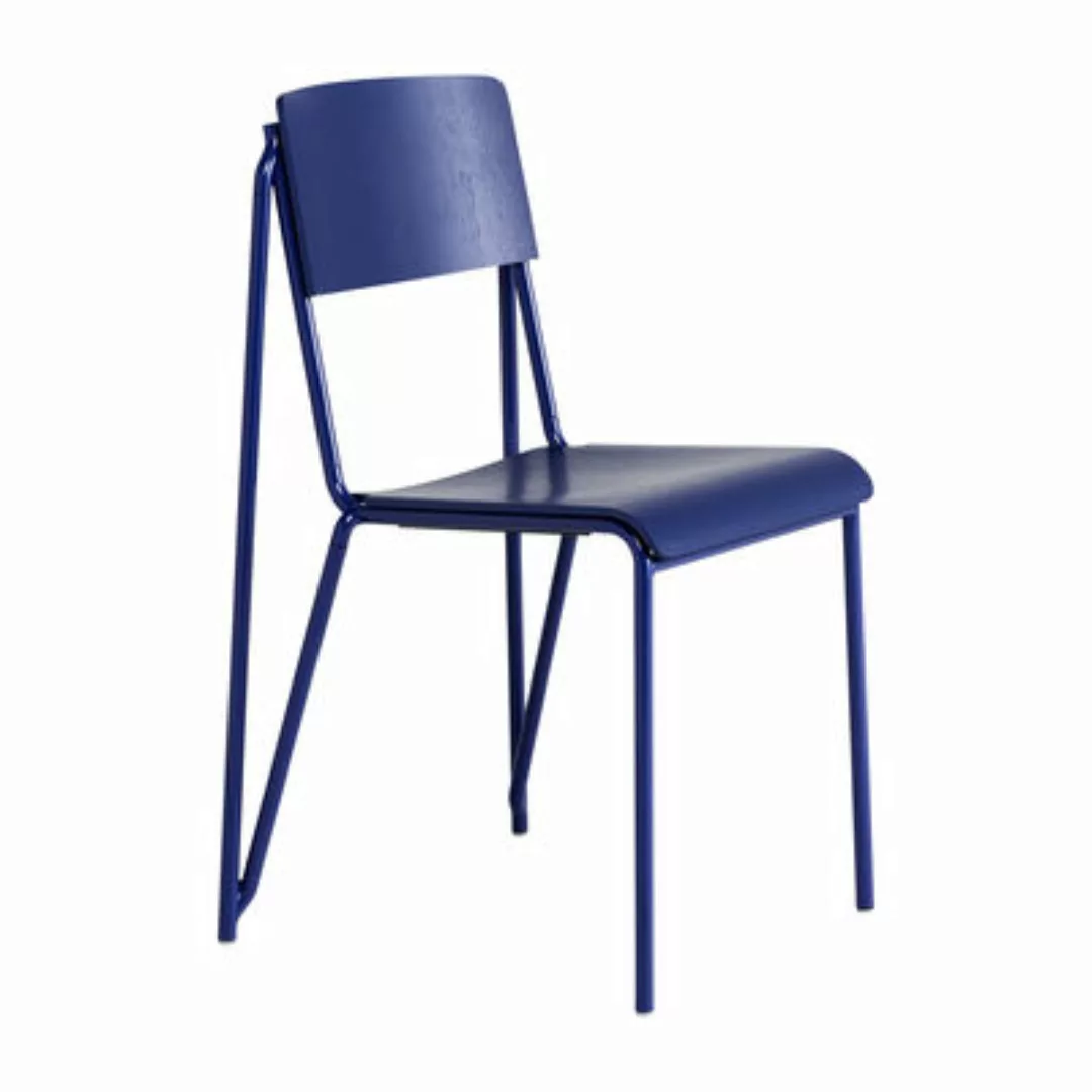 HAY - Petit Standard Stuhl gebeizt - ultra marineblau/Eichenfurnier gebeizt günstig online kaufen