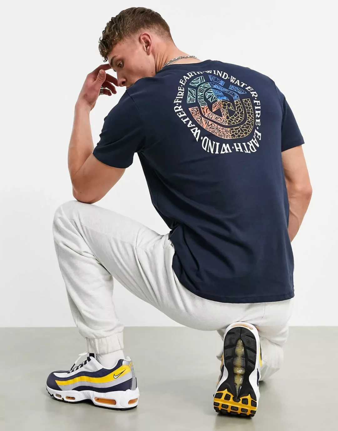 Element – Audobon – T-Shirt mit Rückenprint in Marineblau günstig online kaufen