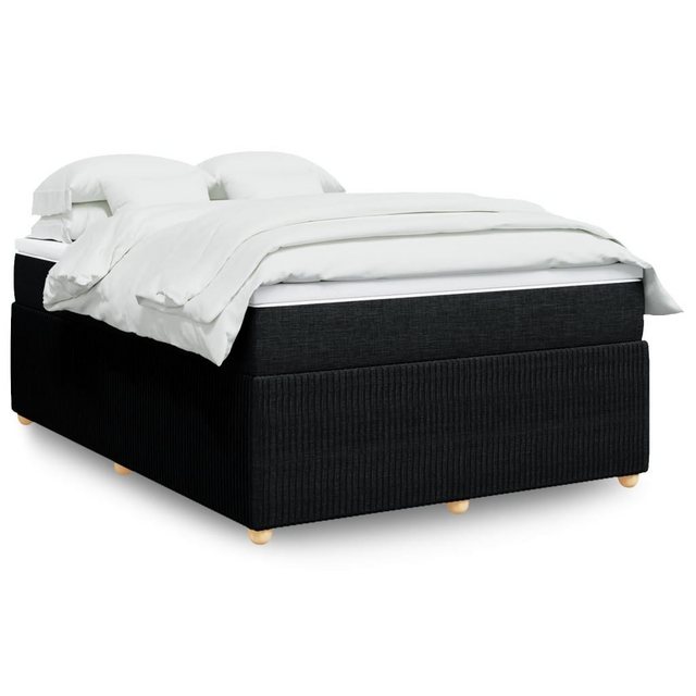 vidaXL Boxspringbett, Boxspringbett mit Matratze Schwarz 160x200 cm Stoff günstig online kaufen