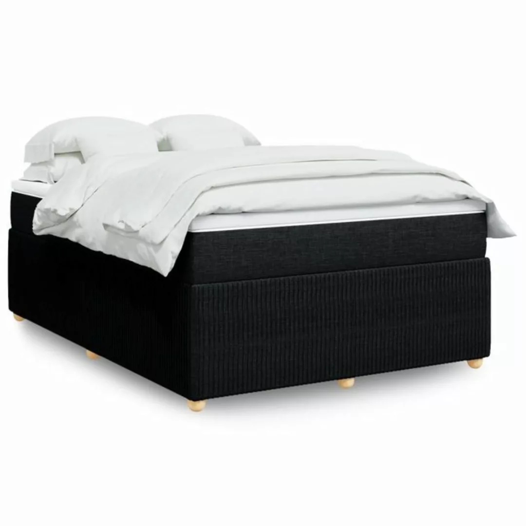 vidaXL Boxspringbett, Boxspringbett mit Matratze Schwarz 140x190 cm Stoff günstig online kaufen