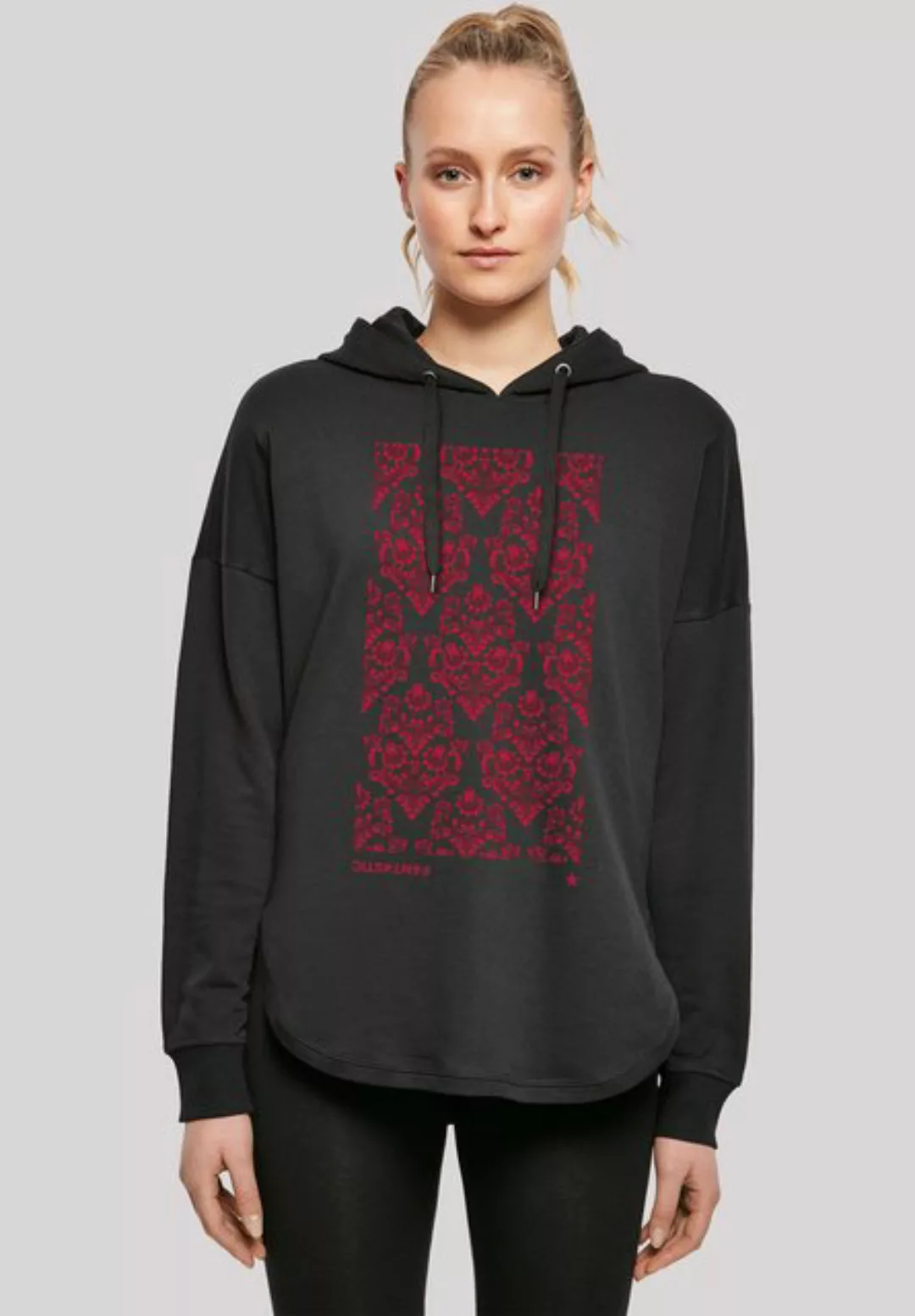 F4NT4STIC Kapuzenpullover Blumen Muster Rot Print günstig online kaufen