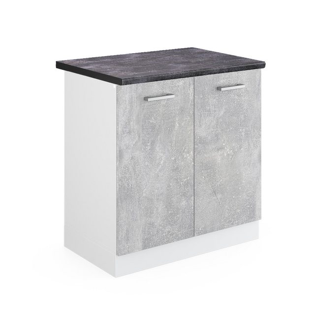 Vicco Spülenunterschrank R-Line, Beton/Weiß, 80 cm, AP Anthrazit günstig online kaufen