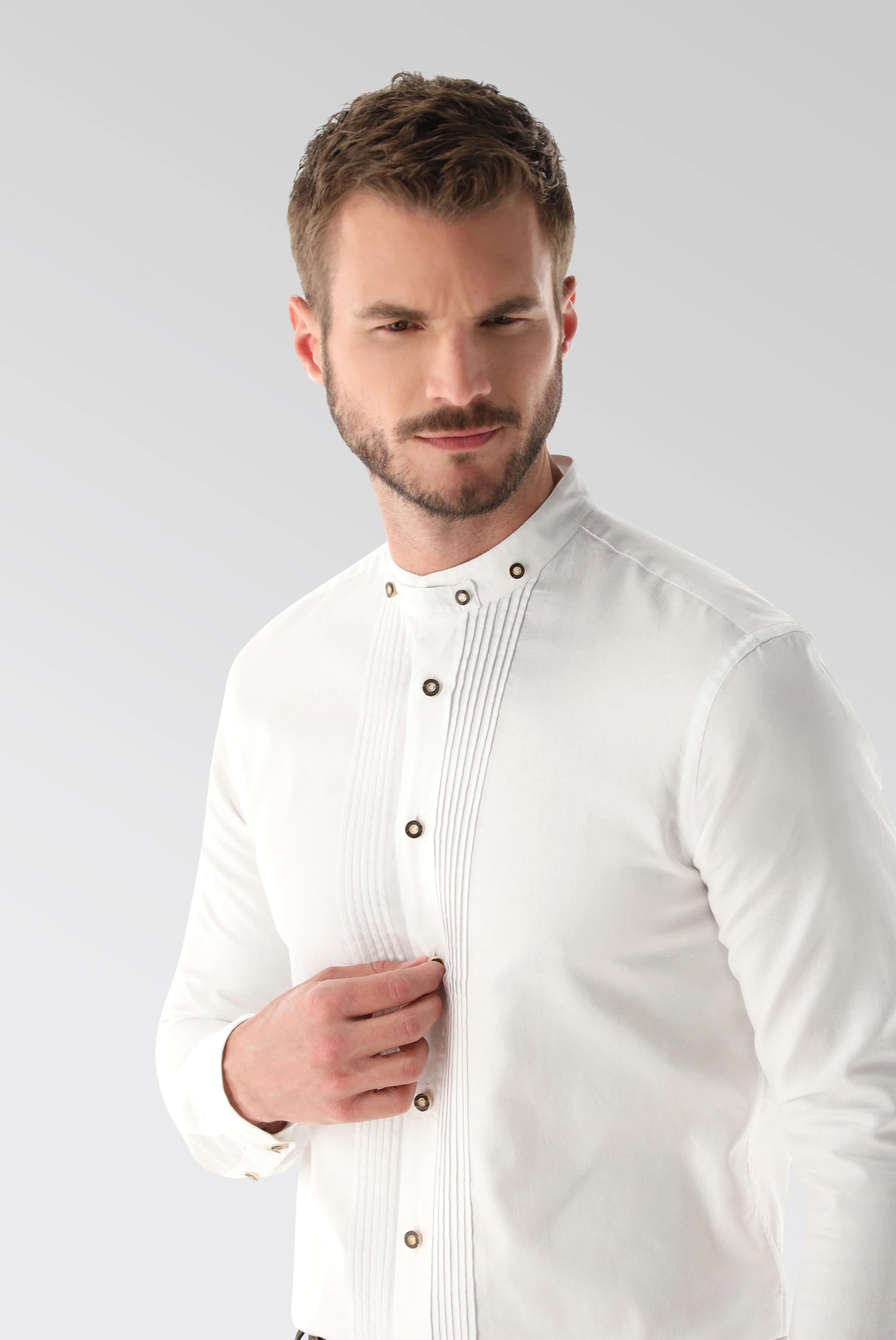 Oxford Trachtenhemd mit Plissee-Einsatz Tailor Fit günstig online kaufen