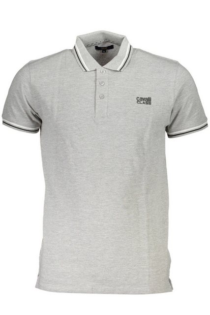 Cavalli Class Poloshirt Elegantes Herren Poloshirt Grau mit Druck und günstig online kaufen