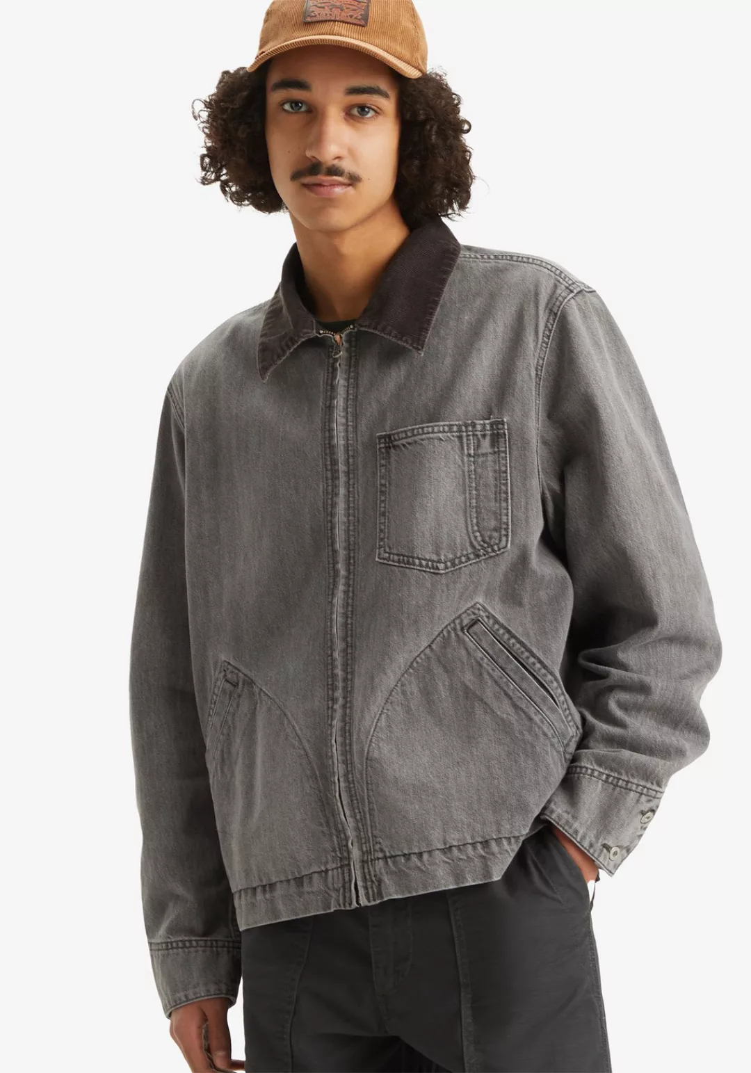 Levi's® Jeansjacke FULL ZIP MECHANICS TRKR mit Zipper und Kragen mit Cordbe günstig online kaufen