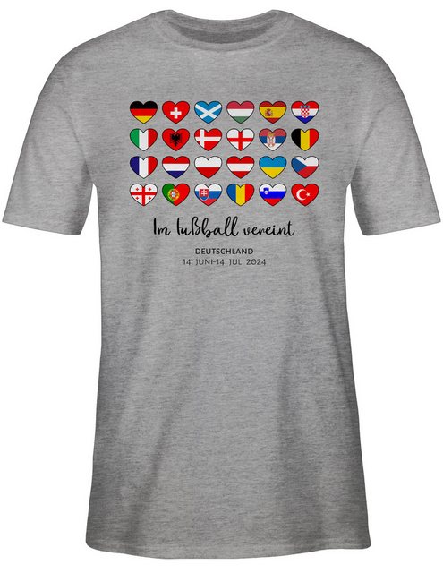 Shirtracer T-Shirt Deutschland EM 2024 Länder Herzen - Im Fußball vereint, günstig online kaufen