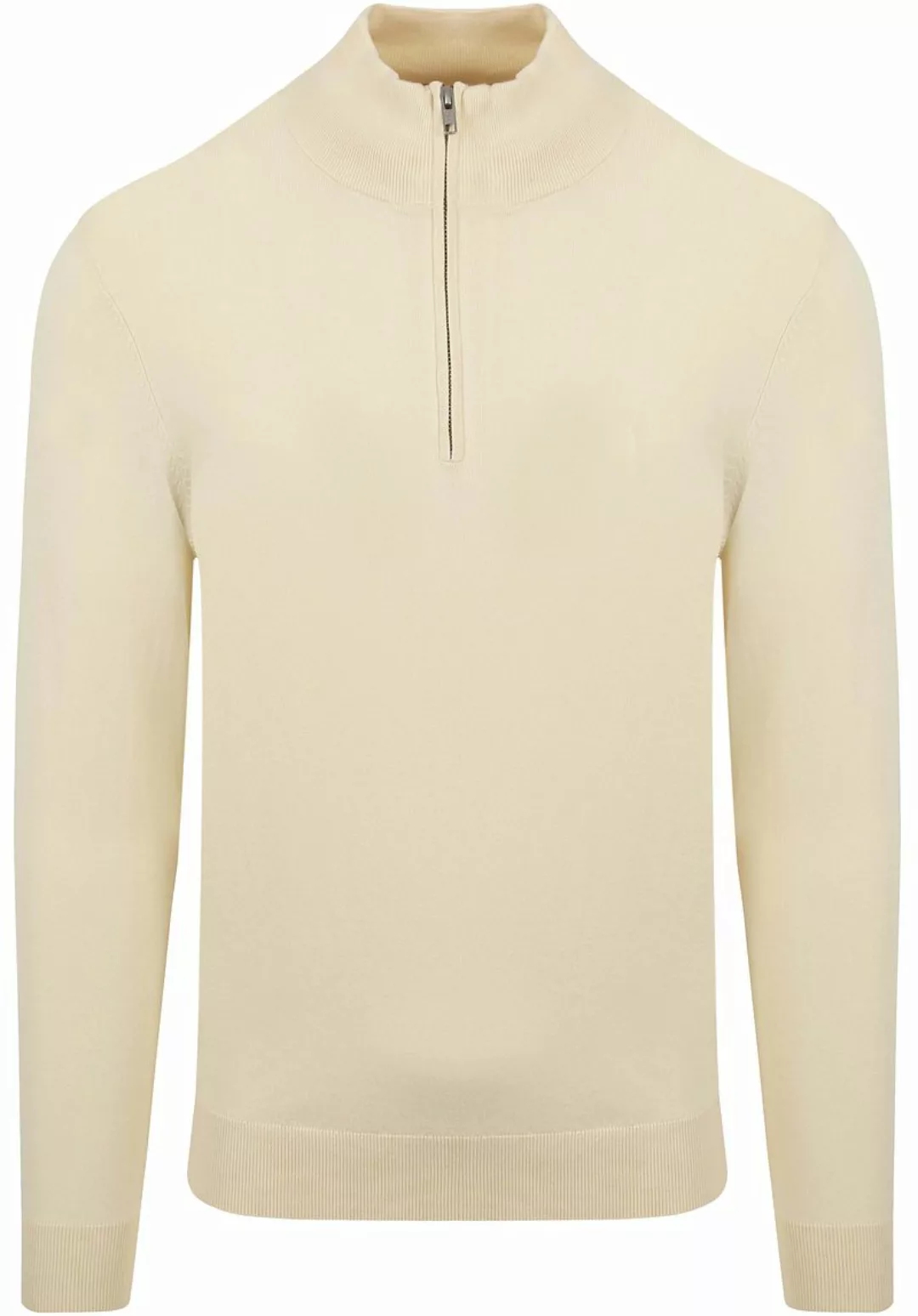 Profuomo Half Zip Pullover Luxury Ecru - Größe M günstig online kaufen