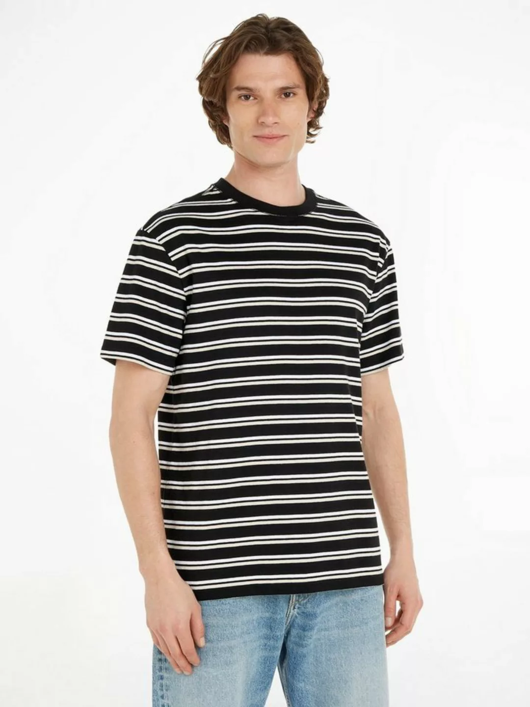 Tommy Jeans T-Shirt TJM REG EASY STRIPE TEE mit mehrfarbigen Streifen günstig online kaufen