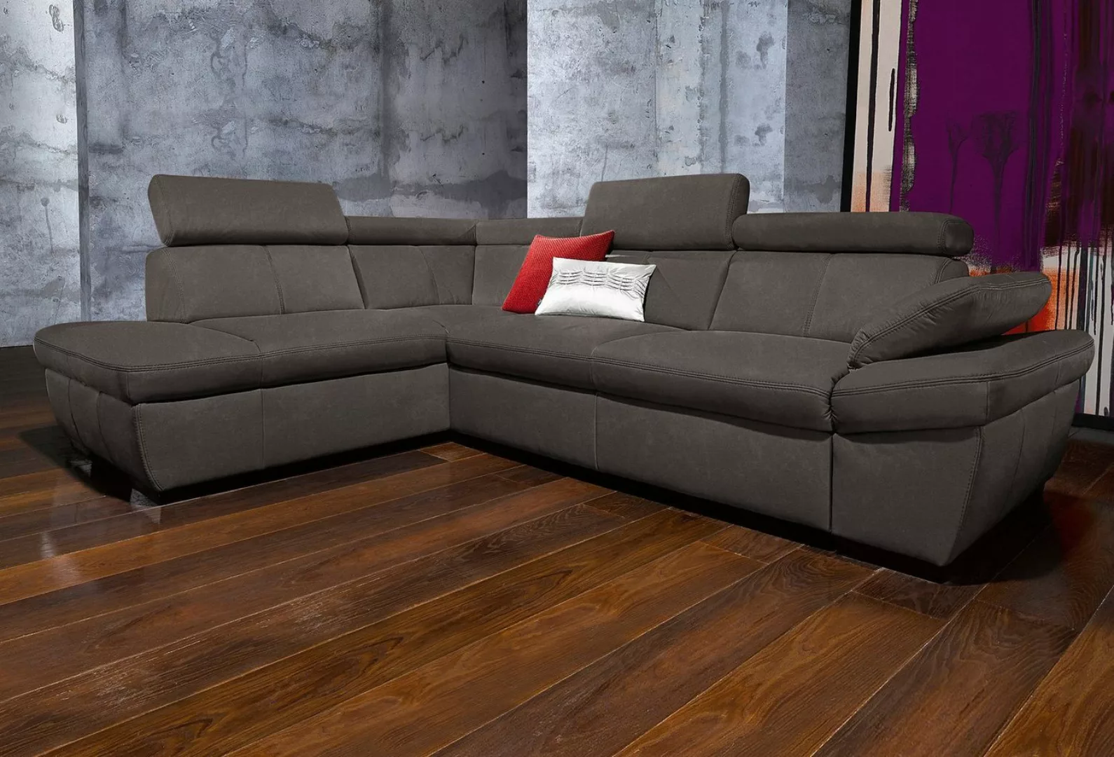 exxpo - sofa fashion Ecksofa "Salerno, L-Form", inkl. Kopf- und Armteilvers günstig online kaufen