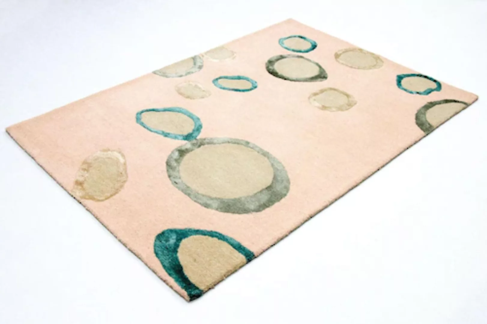 morgenland Wollteppich »Designer Teppich handgetuftet rosa«, rechteckig günstig online kaufen