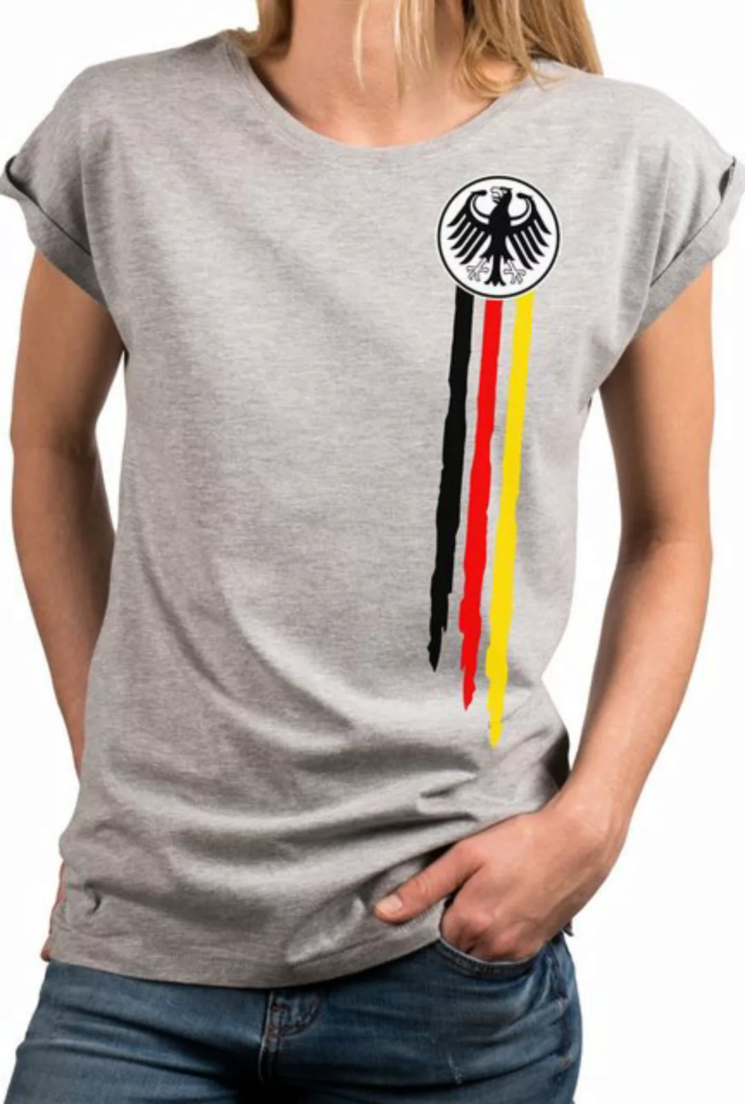 MAKAYA Print-Shirt Deutschland EM Trikot Damen Adler Flagge Fahne Fußball W günstig online kaufen