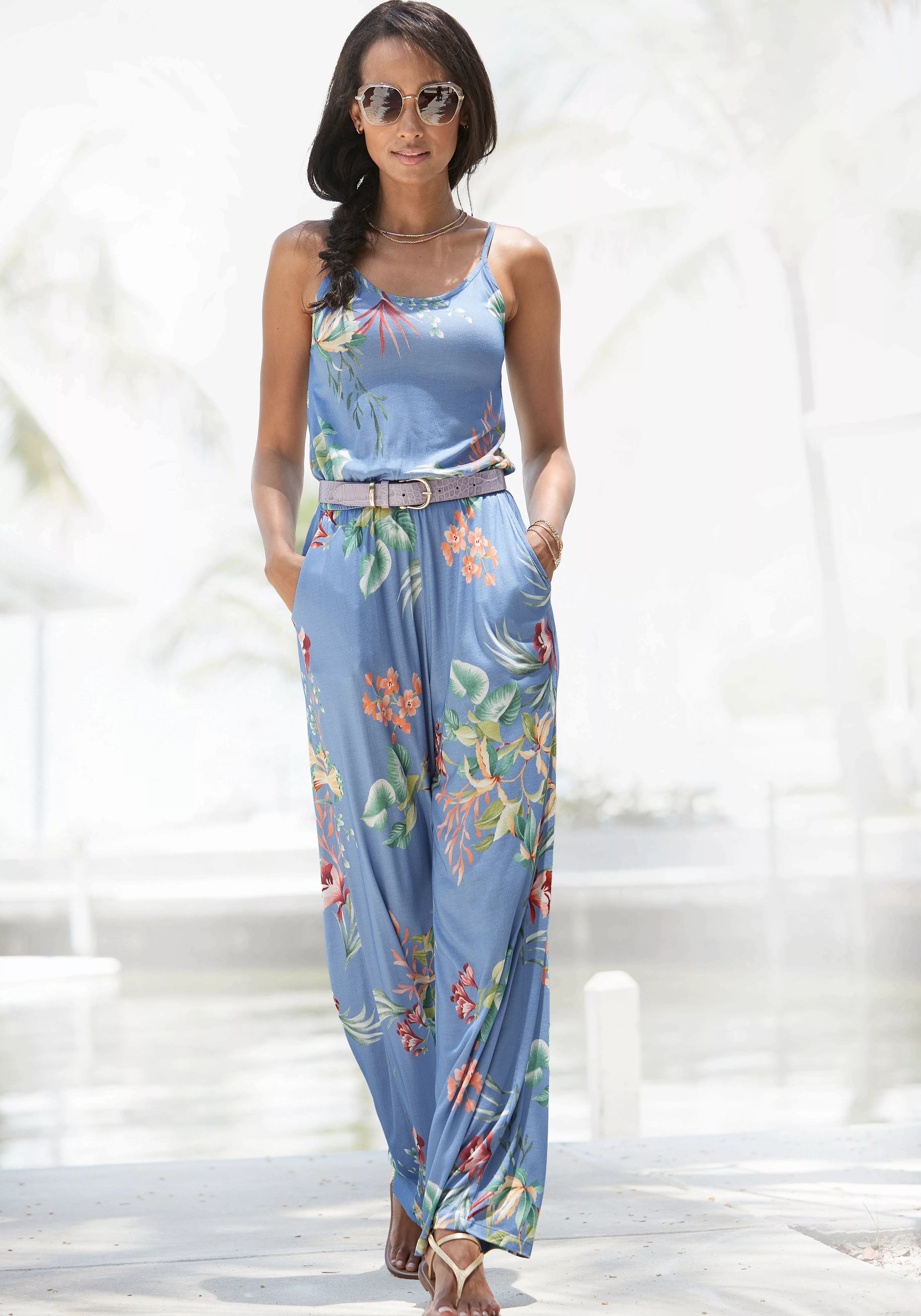 Buffalo Jumpsuit, mit Alloverdruck und Taschen, sommerlicher Jumpsuit günstig online kaufen