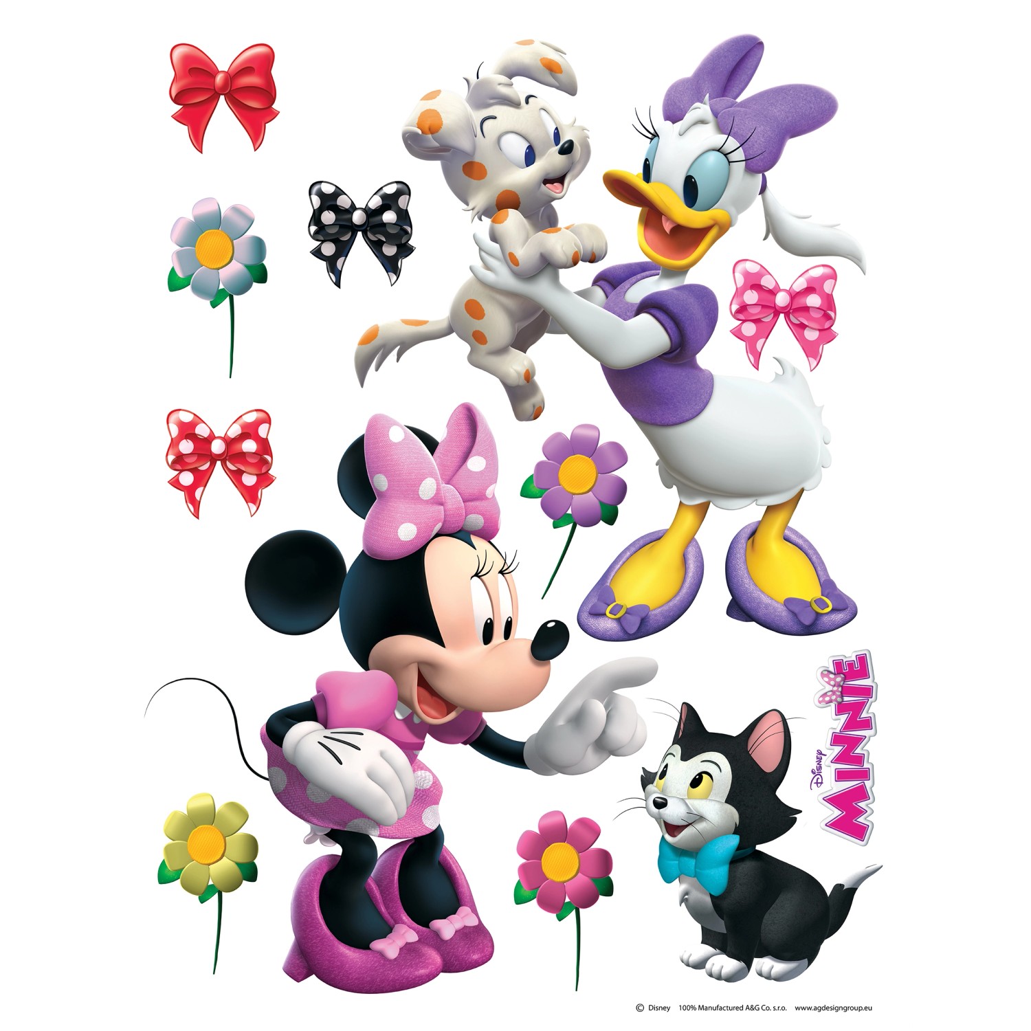 Disney Wandtattoo Minnie Maus & Daisy Duck Rosa Rot und Lila 65 x 85 cm 600 günstig online kaufen
