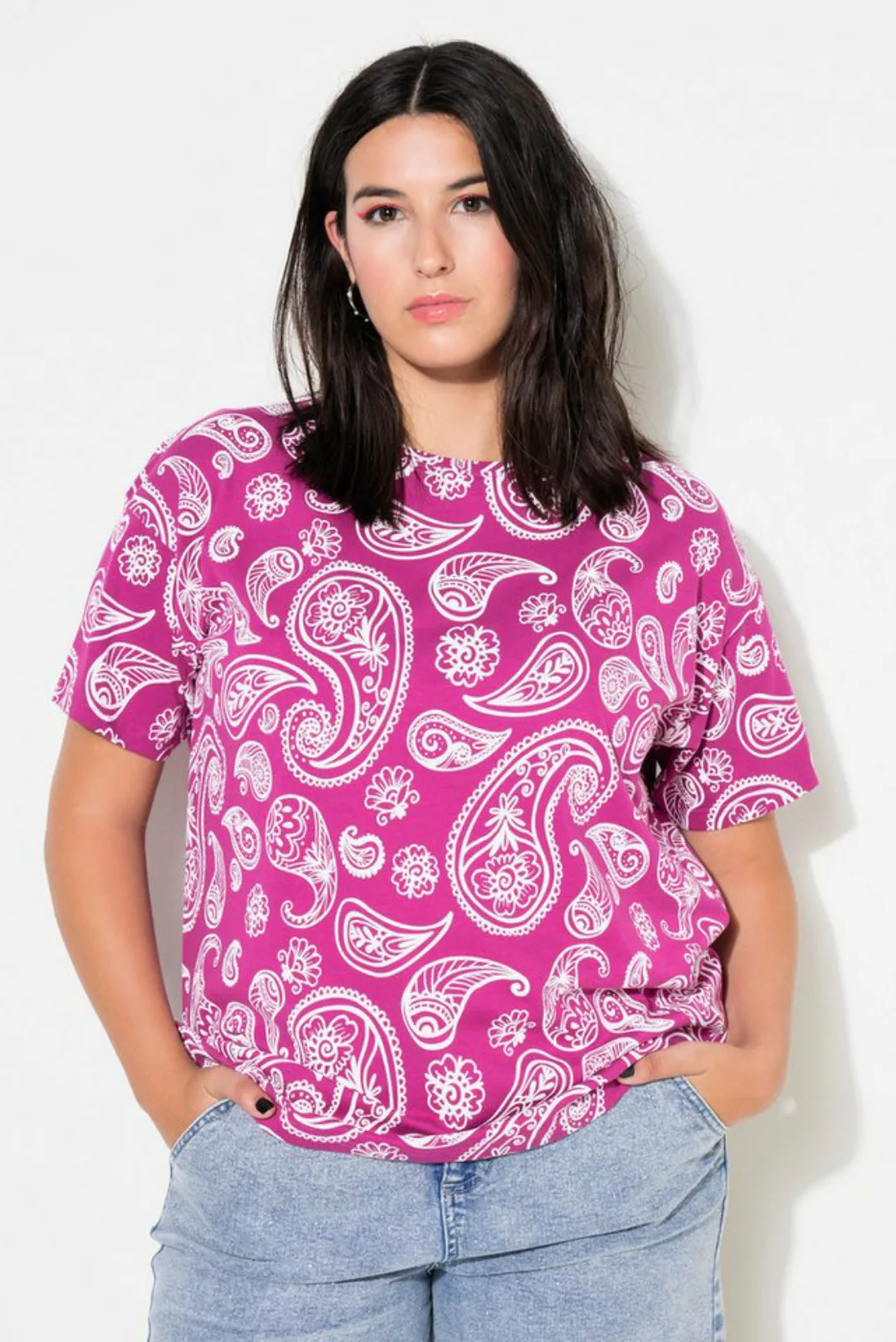 Studio Untold Rundhalsshirt T-Shirt oversized Paisley Print günstig online kaufen