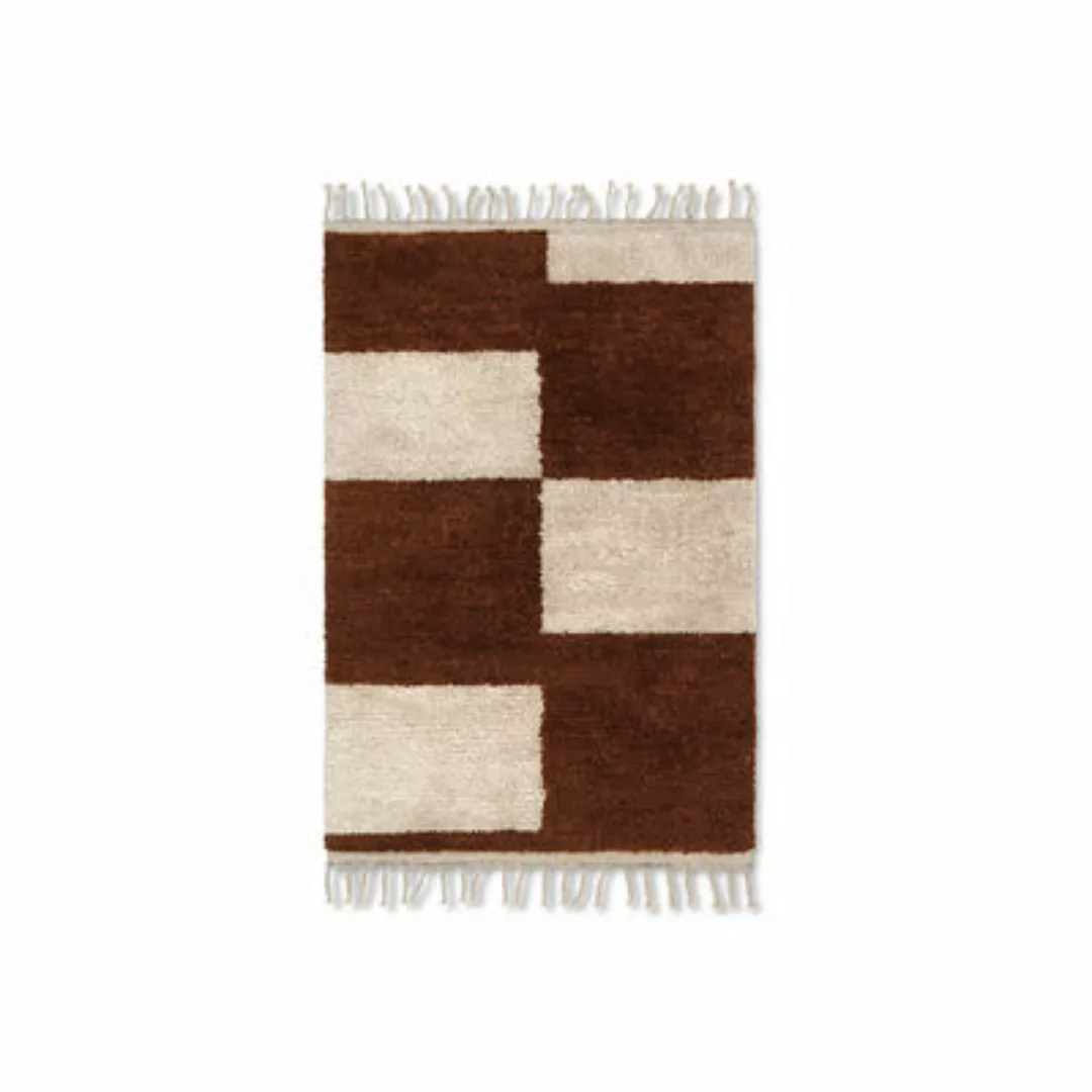 Teppich Mara Small textil braun / 80 x 120 cm - Handgeknüpfte Wolle - Ferm günstig online kaufen