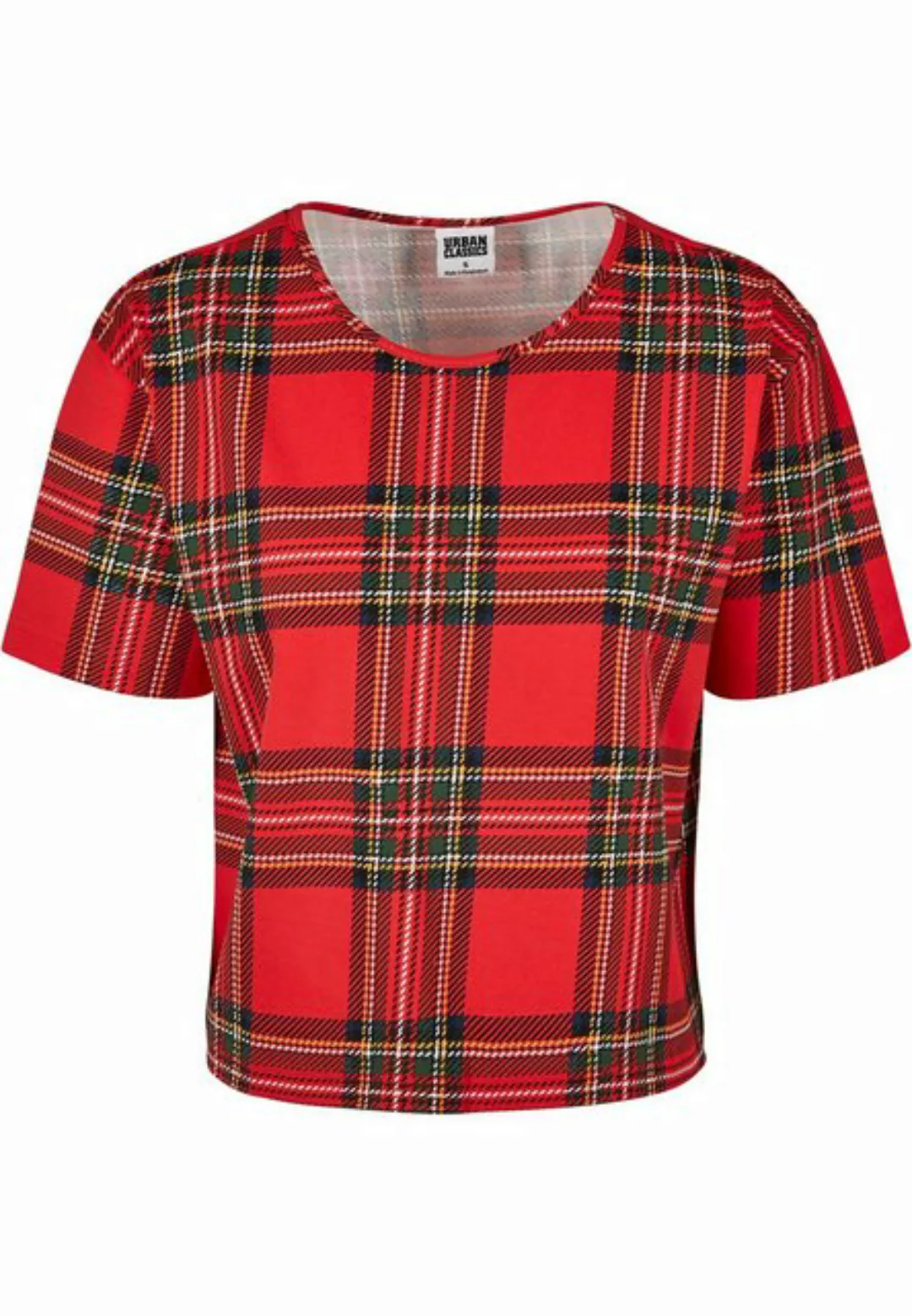 URBAN CLASSICS T-Shirt Urban Classics Damen Ladies AOP Tartan Short Oversiz günstig online kaufen