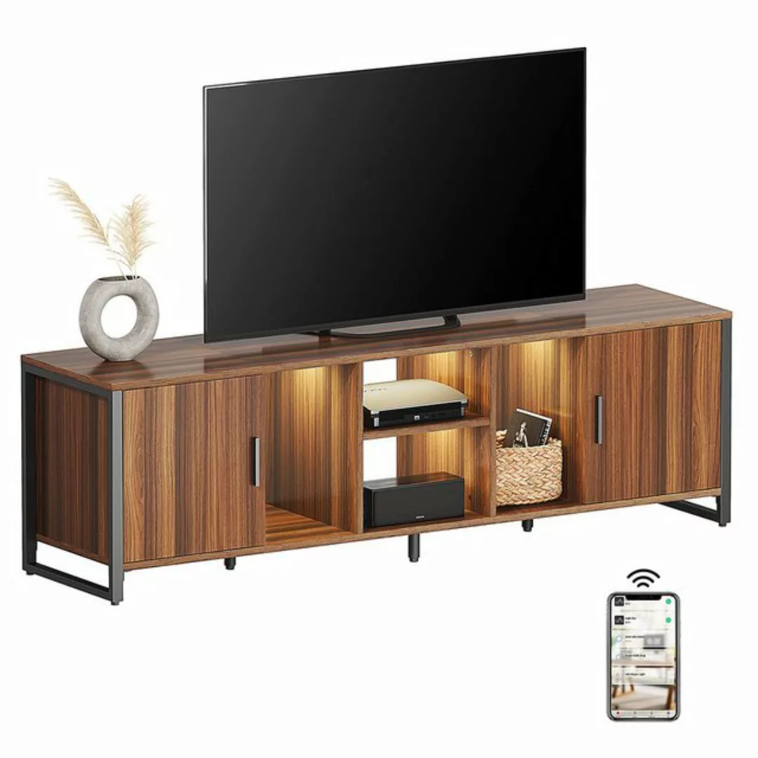 EUREKA ERGONOMIC TV-Schrank TV-Schrank Holz mit LED-Leuchten, Fernseher Sch günstig online kaufen