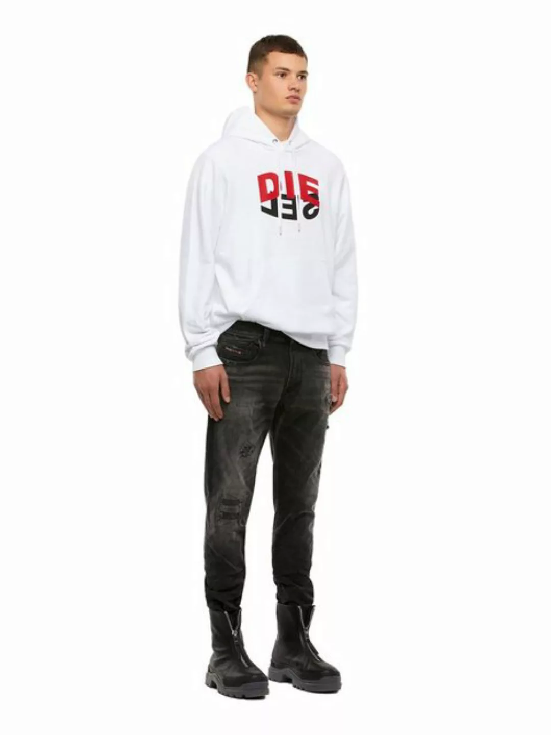 Diesel Kapuzensweatshirt Regular Fit Hoodie - S-GIRK-HOOD-N1 Weiß günstig online kaufen