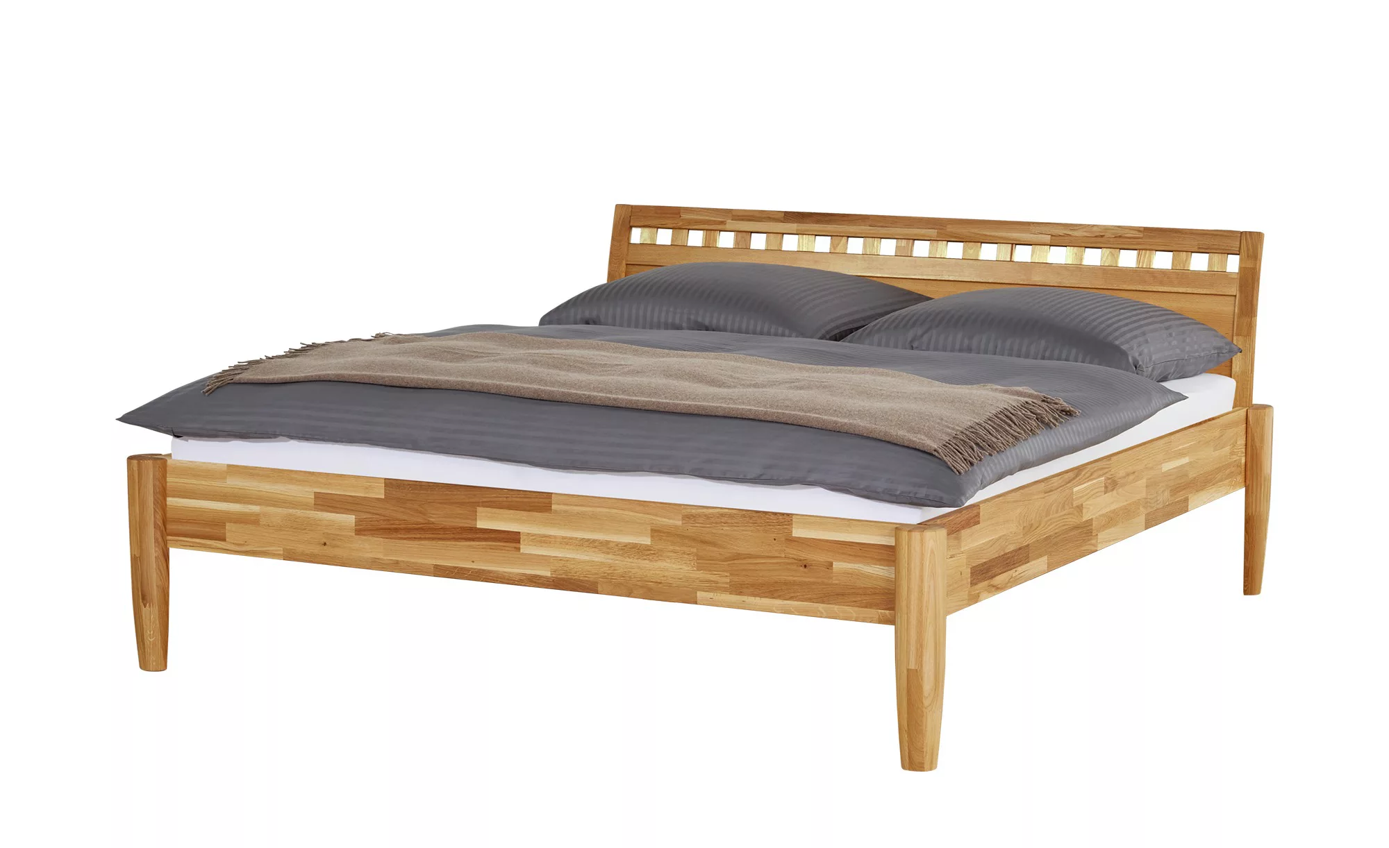 Massivholz-Bettgestell - holzfarben - 216 cm - 93 cm - Betten > Bettgestell günstig online kaufen