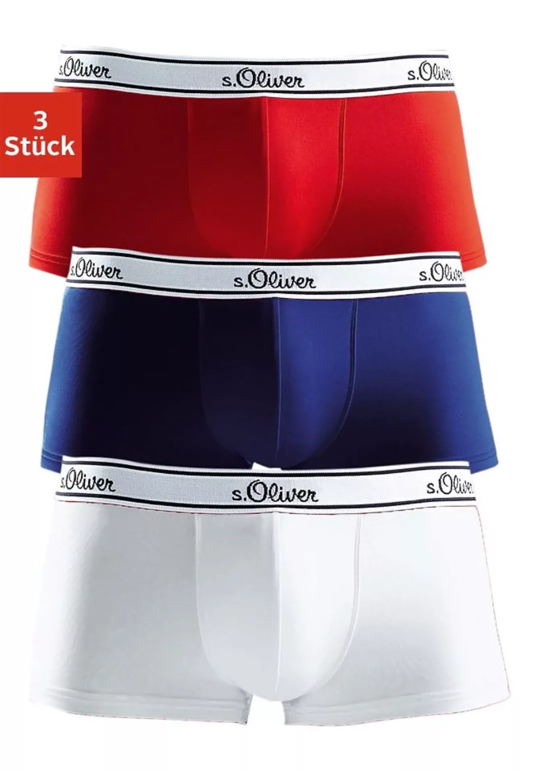 s.Oliver Boxershorts, (Packung, 3 St.), schöne Retro Pants in Hipster-Form günstig online kaufen