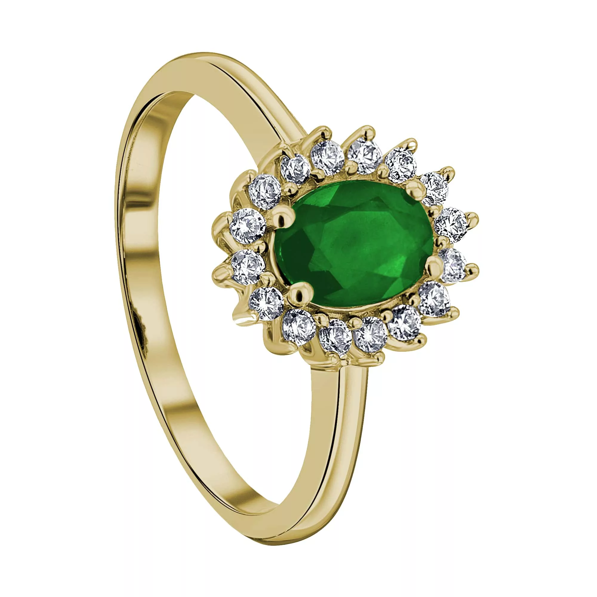 ONE ELEMENT Diamantring "0,25 ct Diamant Brillant Smaragd Ring aus 585 Gelb günstig online kaufen