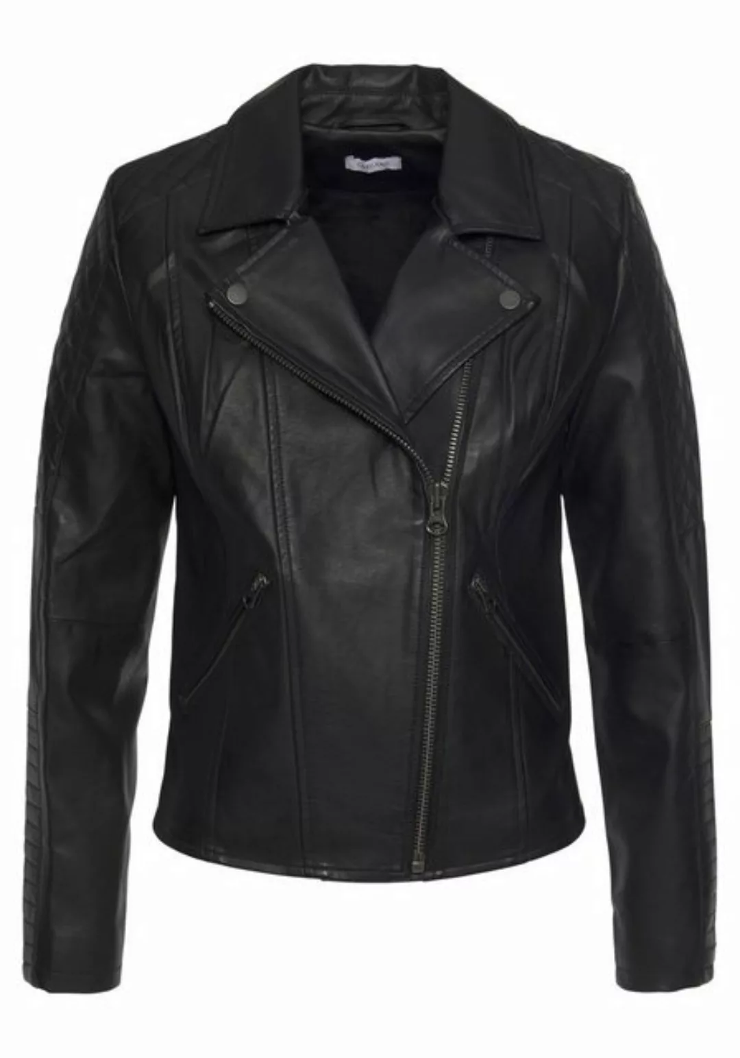 LASCANA Lederimitatjacke mit Bikerdetails, kurze Bikerjacke, figurbetont günstig online kaufen