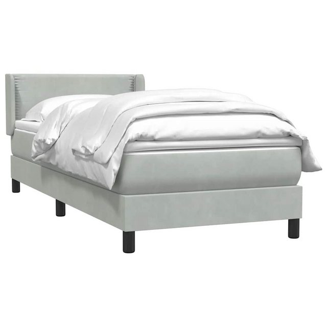 vidaXL Bett Boxspringbett mit Matratze Hellgrau 90x210 cm Samt günstig online kaufen