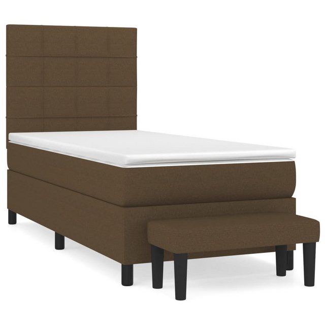 vidaXL Boxspringbett Boxspringbett mit Matratze und Fusshocker Stoff (90 x günstig online kaufen