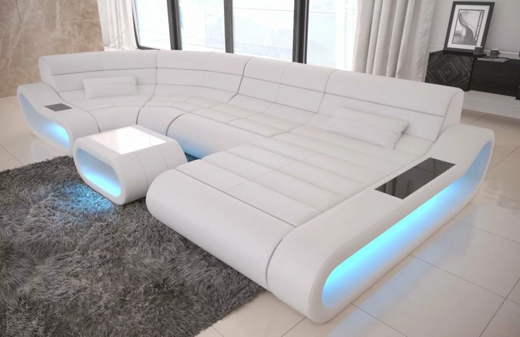 Sofa Dreams Wohnlandschaft Ledercouch Leder Sofa Concept U Form Ledersofa, günstig online kaufen