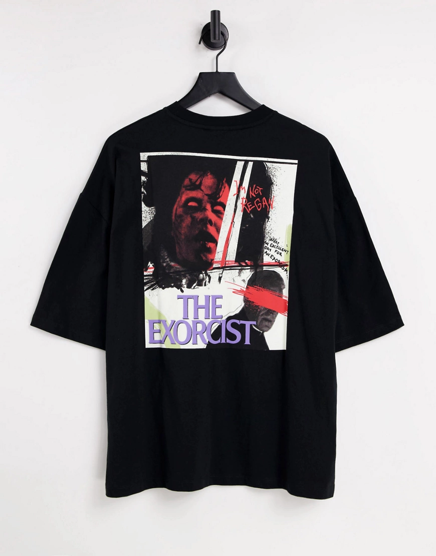 ASOS DESIGN – Oversized-T-Shirt in Schwarz mit „The Exorcist“-Print günstig online kaufen