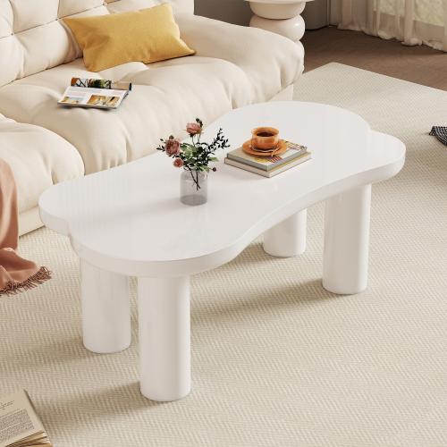 Unregelmäßiger Couchtisch in Knochenform, MDF-Tischplatte und PVC-Beine, mi günstig online kaufen