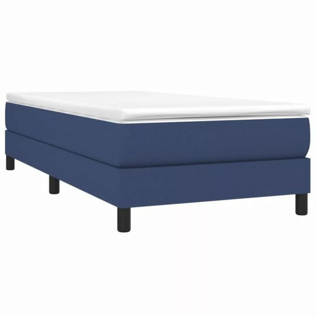 vidaXL Bett Boxspringbett mit Matratze Blau 90x200 cm Stoff günstig online kaufen