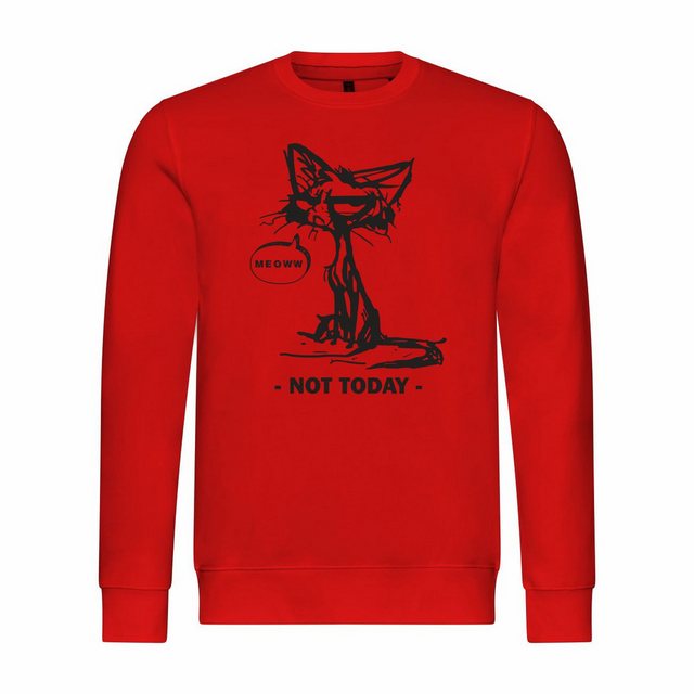 deinshirt Rundhalspullover Herren Pullover Katze not today Mit Print Motiv, günstig online kaufen