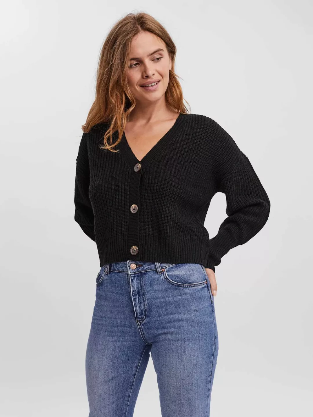 Vero Moda Strickjacke "VMLEA LS V-NECK CUFF CARDIGAN" günstig online kaufen