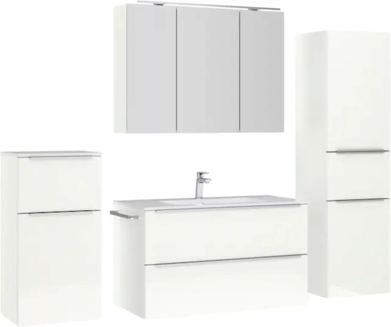 nobilia® Badmöbel-Set »Levere«, (4 St., vormontiert, mit Soft-Close), inkl. günstig online kaufen