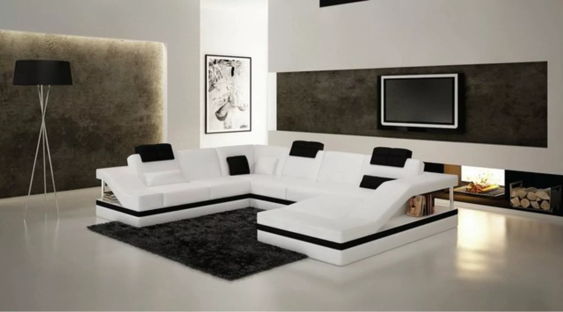 JVmoebel Ecksofa, Designer Couch U Form Ecksofa Polster Couch Leder Garnitu günstig online kaufen