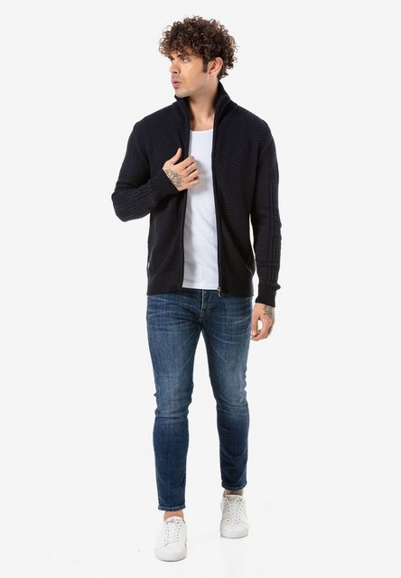 RedBridge Cardigan Herren Strickjacke Cardigan Navyblau L günstig online kaufen