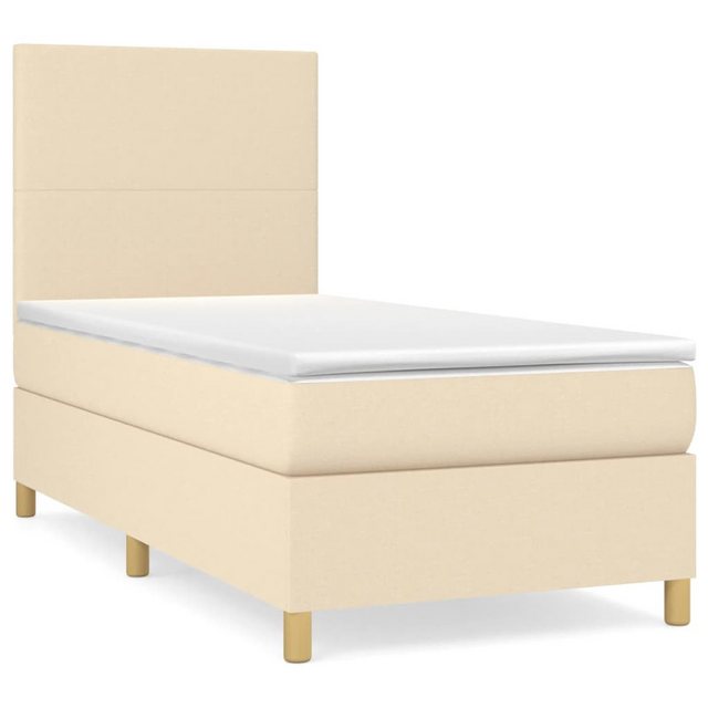 vidaXL Boxspringbett Bett Boxspringbett mit Matratze Stoff (100x 200 cm, Cr günstig online kaufen