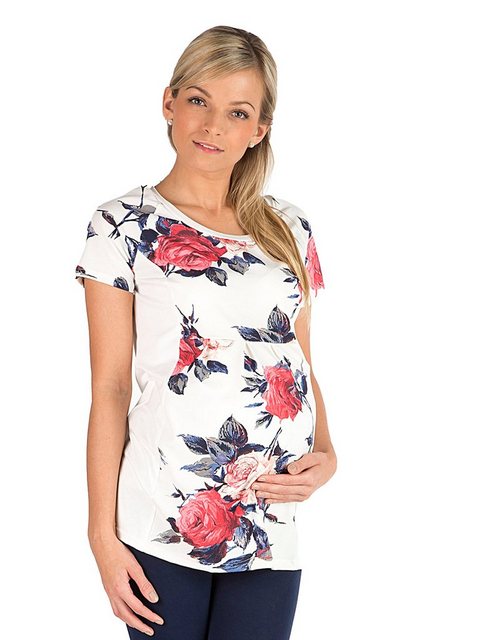 SYS Umstandsshirt Umstandsshirt Umstand Bluse Tunika kurzarm Blumen-Print günstig online kaufen