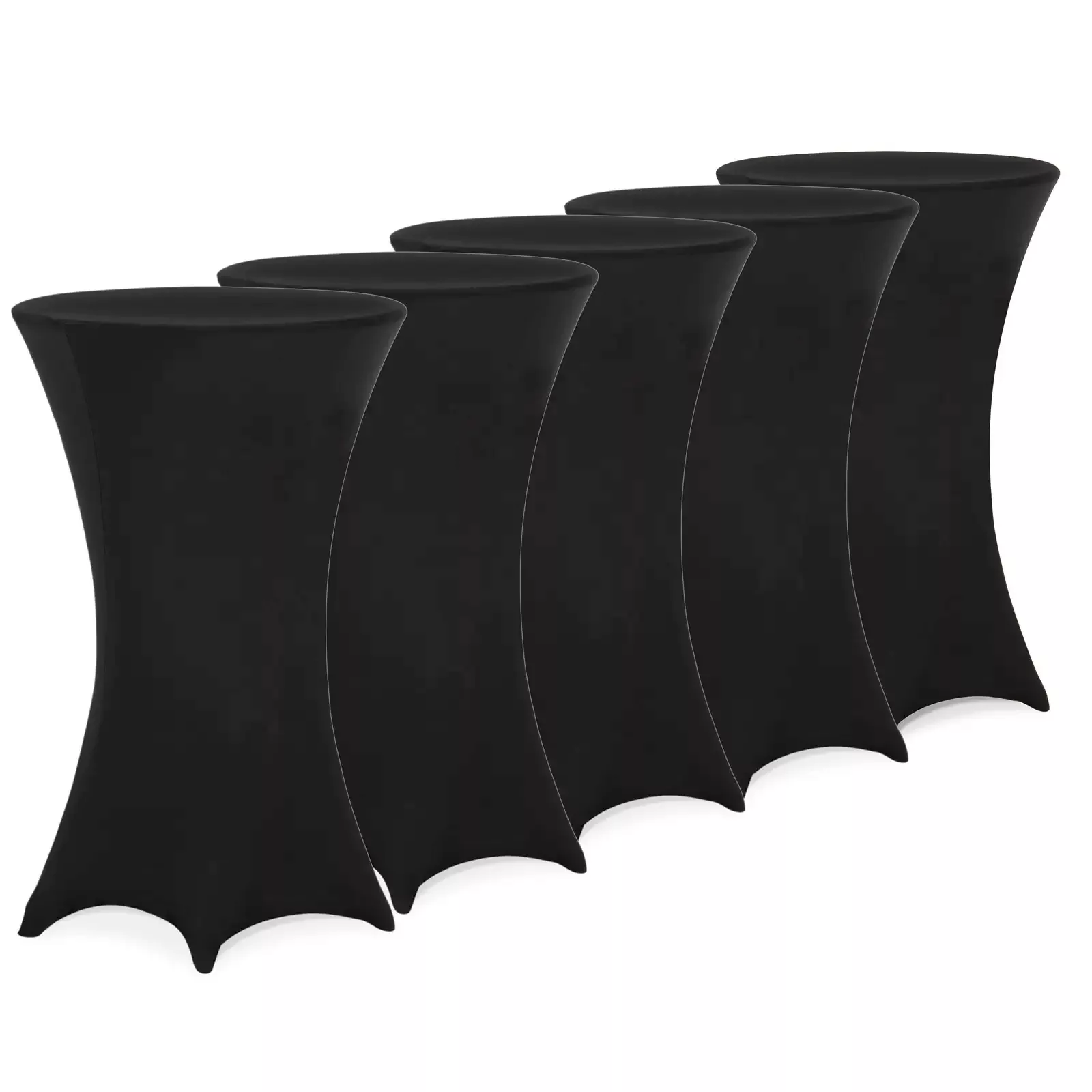 Stehtischhusse 5er-Set Schwarz Ø80 cm günstig online kaufen