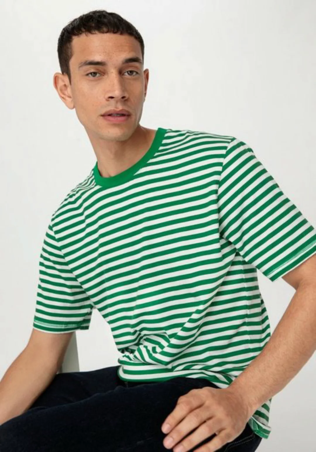 Hessnatur T-Shirt Streifen Relaxed aus reiner Bio-Baumwolle (1-tlg) günstig online kaufen