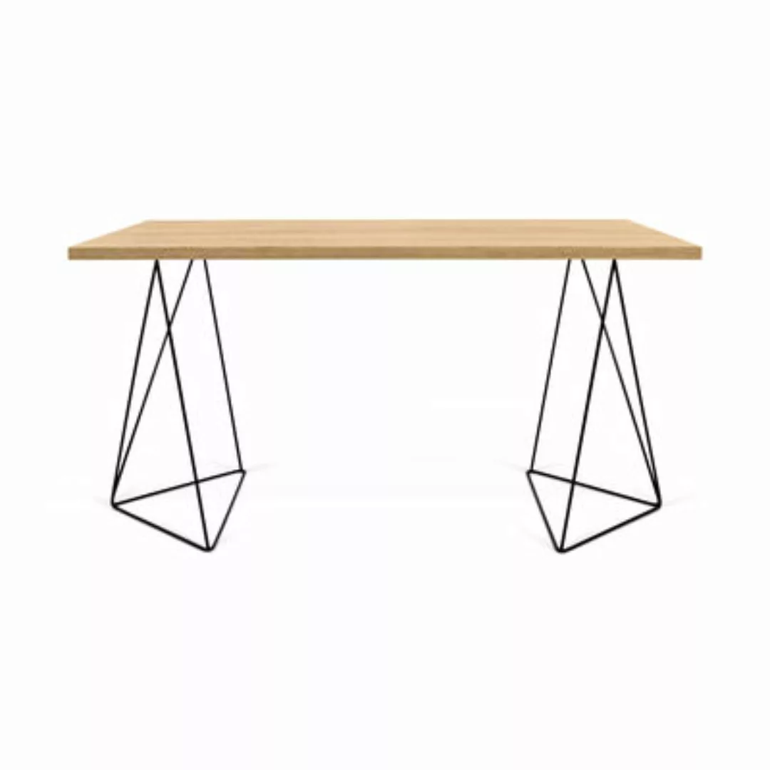 Schreibtisch Oscar holz natur / L 140 x T 75 cm - Eiche - POP UP HOME - Hol günstig online kaufen