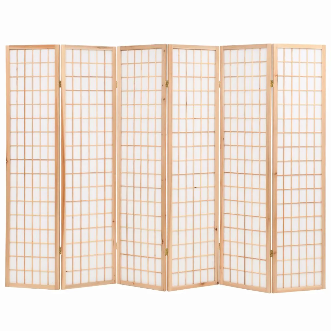 6-tlg. Raumteiler Japanischer Stil Klappbar 240 X 170 Cm Natur günstig online kaufen