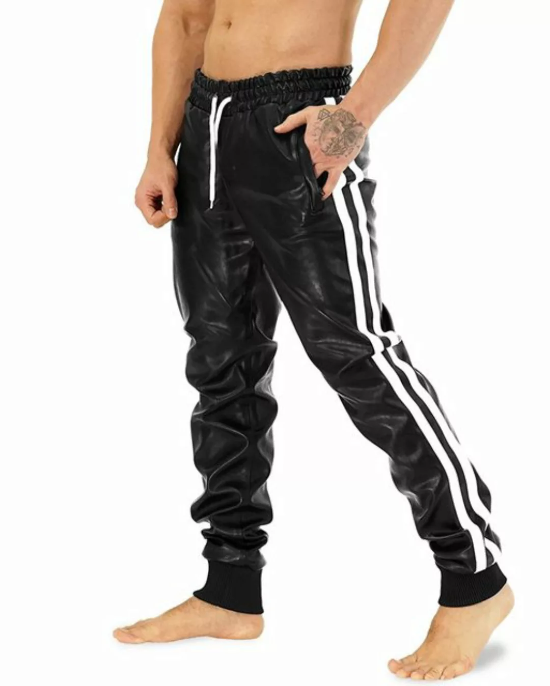 BOCKLE Lederhose Bockle® Boyjog Faux Pants Herren Lederhose Lederjeans günstig online kaufen