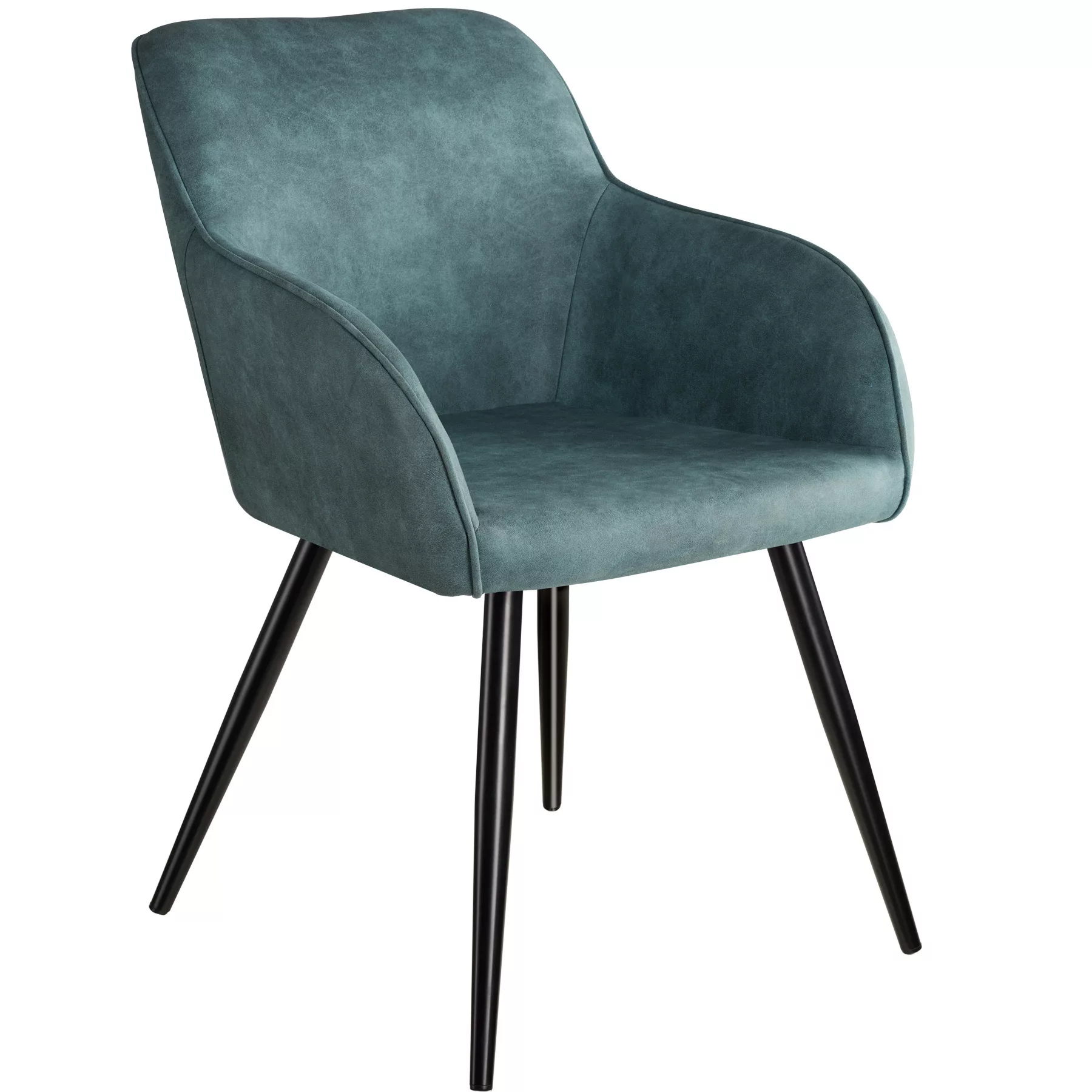 Stuhl Marilyn Stoff, schwarze Stuhlbeine - blau/schwarz günstig online kaufen