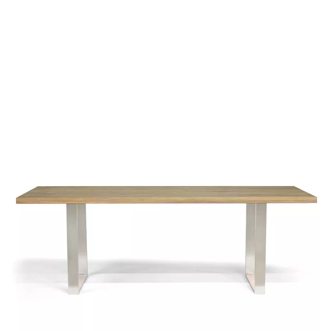 Esszimmertisch aus Eiche Massivholz und Edelstahl handgearbeitet günstig online kaufen